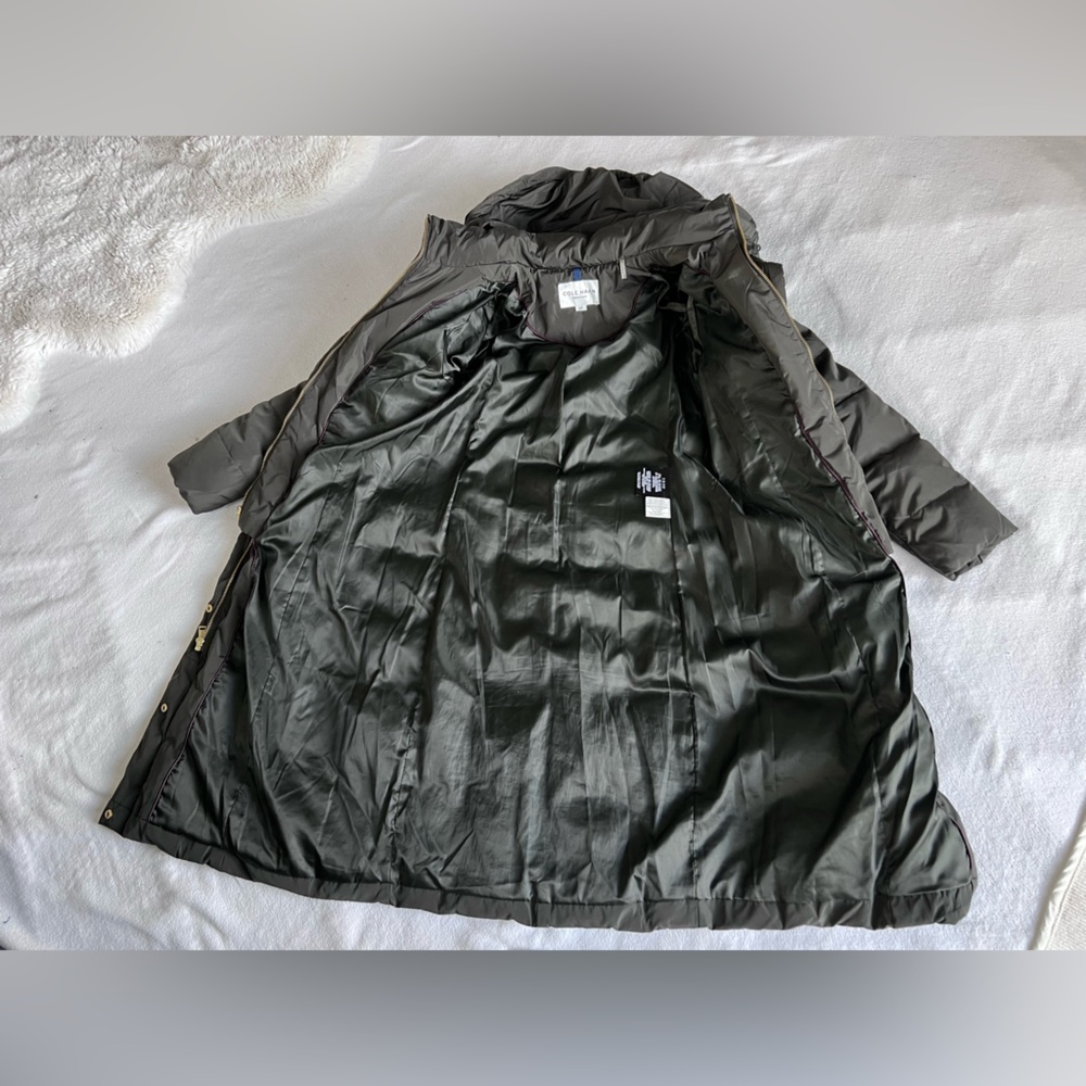 Women's Long Quilted Coat - Olive. Cole Haan size SP - Picture 15 of 15
